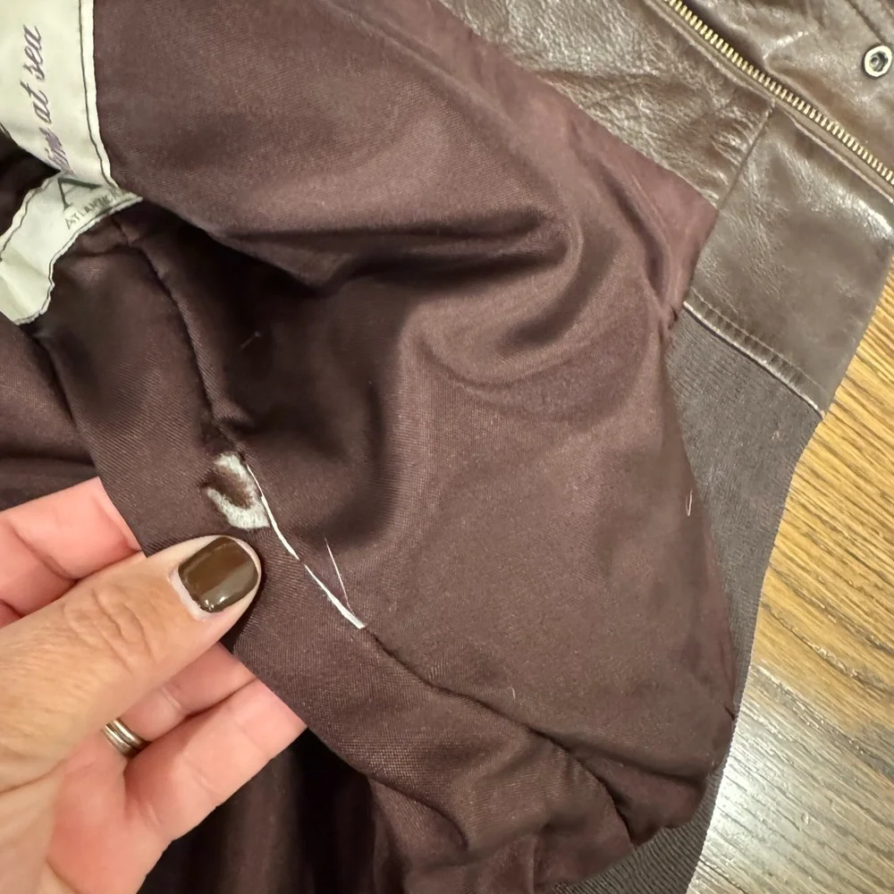 Vintage Atlantic Rancher Leather Lined Jacket Coat See Measurements Flaws - Picture 9 of 13